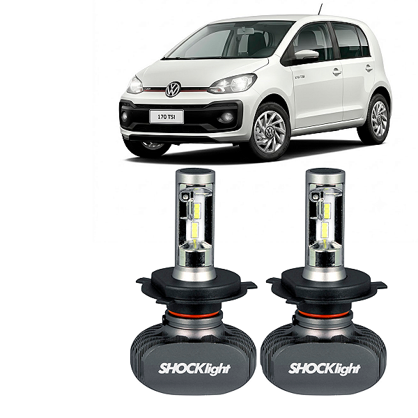 Par UltraLed H4 Efeito Xenon Titanium Potência Total 50W Plug&Play UP 1.0 Connect 170 TSI Flex 2019 até 2020 Shocklight