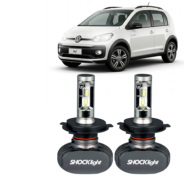 Par Ultra Led H4 Efeito Xenon Titanium Potência Total 50W Plug&Play UP 1.0 Xtreme 170 TSI Flex 2019 até 2020 Shocklight