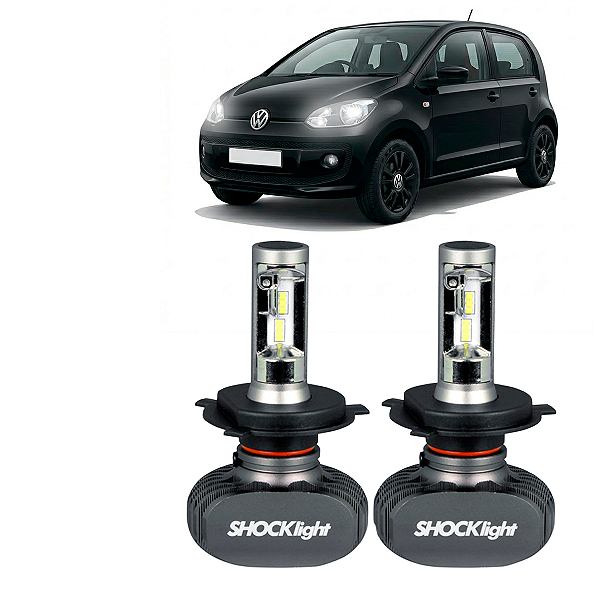 Par Ultra Led H4 Efeito Xenon UP Black Red White 2014 até 2015 Plug&Play Titanium Potência Total 50W 10000LM Shocklight