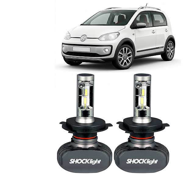 Par Lâmpadas H4 10000LM UP High Cross Speed 2014 até 2015 Plug&Play Titanium Potência Total 50W Efeito Xenon Shocklight