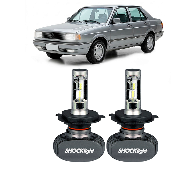 Par UltraLed H4 Efeito Xenon Voyage CL CLI Fox GL GLI GLS L LS Plus Sport 1987 até 1995 Plug&Play Titanium Shocklight