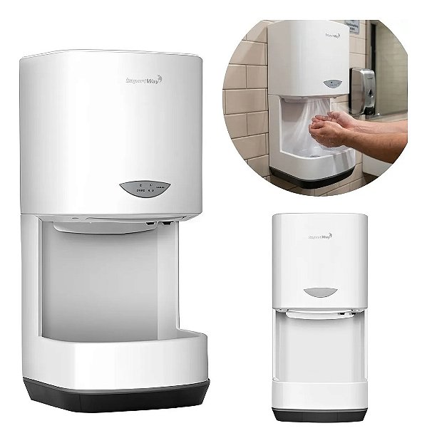Secador De Mãos Profissional Automático 1200w 127v C/ Sensor E Secagem Rápida P/ Banheiros Comerciais E Industriais