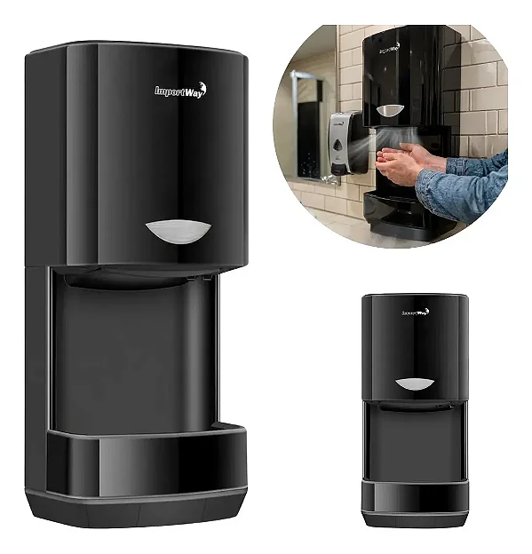 Secador De Mãos Automático Profissional Preto 220v 1200w Com Sensor Ideal Para Banheiros Comerciais Importway