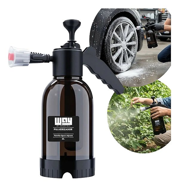 Pulverizador Manual 2 Litros Para Lava Car Estética Automotiva Jardim Horta E Aplicação De Espuma