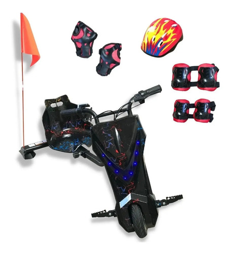 Drift Triciclo Elétrico Infantil 250w Bluetooth Led Kit Proteção Banco Regulável Freio 3 Velocidades