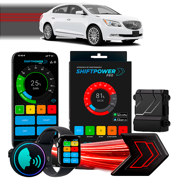 ShiftPower PRO Faaftech Chip Módulo Pedal Acelerador Eletrônico Controle Voz CarPlay Android Auto Buick Lacrosse 10/16