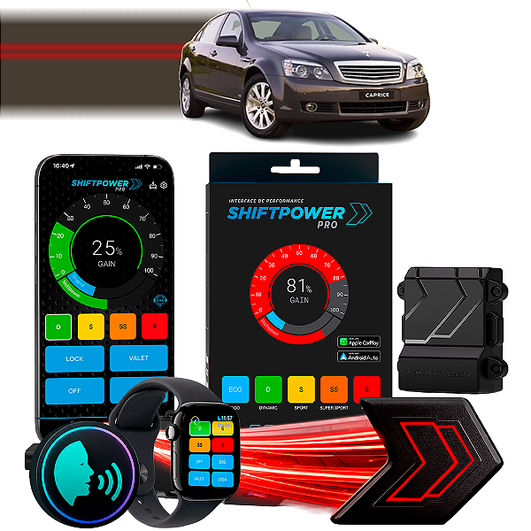 ShiftPower PRO Faaftech Chip Módulo Pedal Acelerador Controle Voz CarPlay Android Auto Chevrolet Caprice 2006/2013