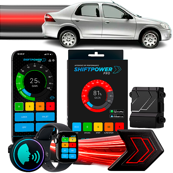 ShiftPower PRO Faaftech Chip Módulo Pedal Acelerador Eletrônico Controle Voz CarPlay Android Auto Chevrolet Prisma 07/12