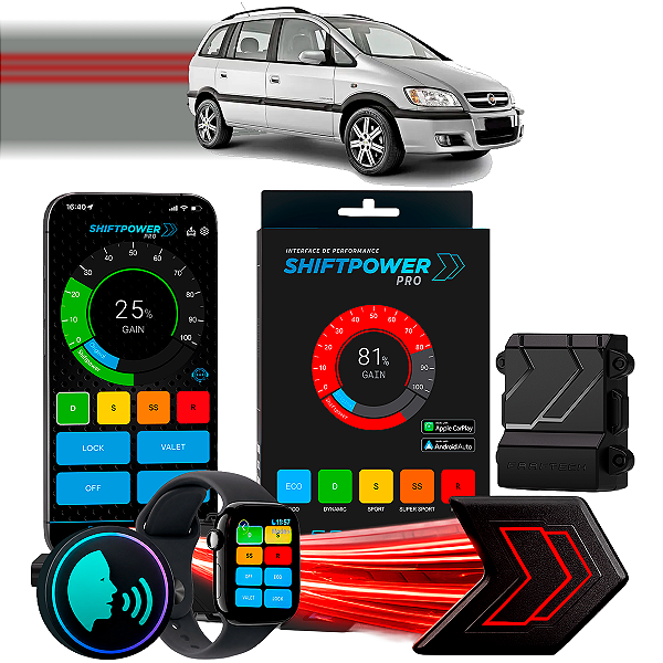 ShiftPower PRO Faaftech Chip Módulo Pedal Acelerador Eletrônico Controle Voz CarPlay Android Auto Chevrolet Zafira 01/12
