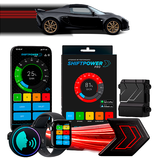 ShiftPower PRO Faaftech Chip Módulo Pedal Acelerador Eletrônico Controle Voz CarPlay Android Auto Lotus Elise 2001/2011