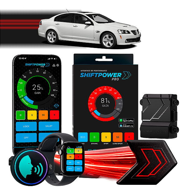 ShiftPower PRO Faaftech Chip Módulo Pedal Acelerador Eletrônico Controle Voz CarPlay Android Auto Pontiac G8 2008/2009