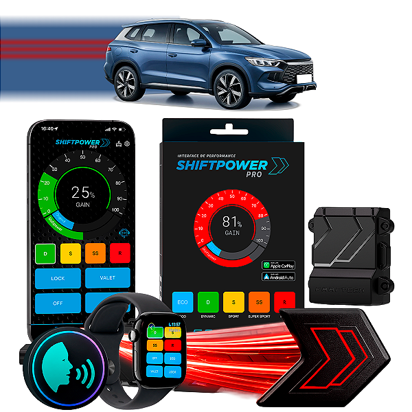 ShiftPower PRO Faaftech Chip Módulo Pedal Acelerador Eletrônico Controle Voz CarPlay Android Auto BYD Song Pro 2025/2026