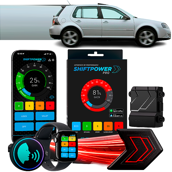ShiftPower PRO Faaftech Chip Módulo Pedal Acelerador Eletrônico Controle Voz CarPlay AndroidAuto Volkswagen Golf 1997/14