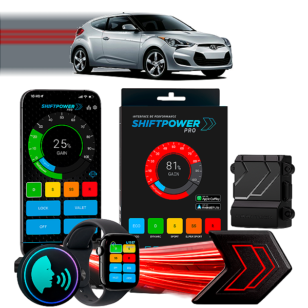 ShiftPower PRO Faaftech Chip Módulo Pedal Acelerador Eletrônico Controle Voz CarPlay Android Auto Hyundai Veloste 11/18