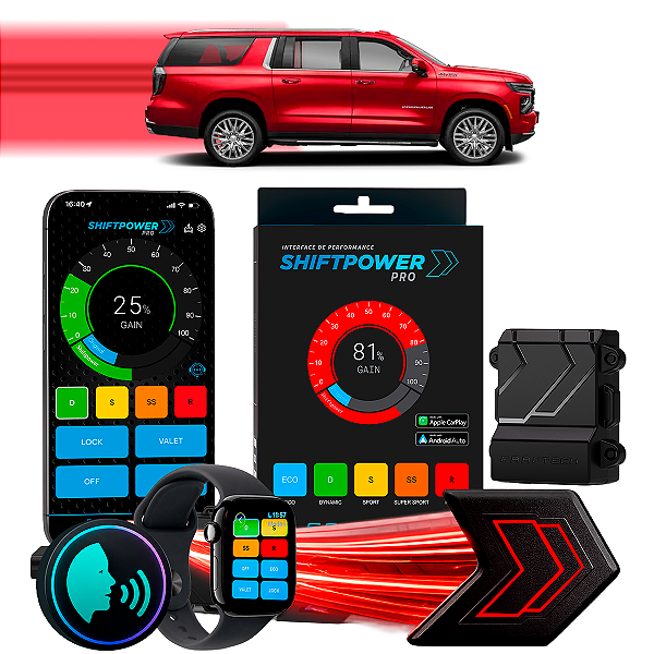ShiftPower PRO Faaftech Chip Módulo Pedal Acelerador EletrônicoControle Voz CarPlay AndroidAuto Chevrolet Suburban 21/25
