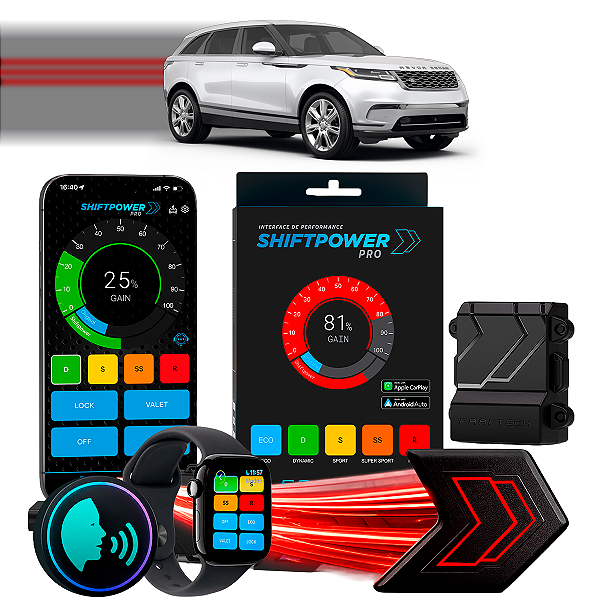 ShiftPower PRO Faaftech Chip Módulo Pedal Acelerador Controle Voz CarPlay Android Auto Land Rover Range Rover 2022/26