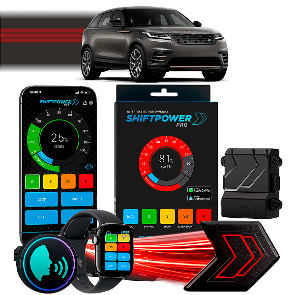 ShiftPower PRO Faaftech Chip Módulo Pedal Acelerador Controle Voz CarPlay AndroidAuto Land Rover Range Rover Velar 17/26