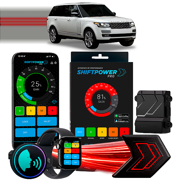 ShiftPower PRO Faaftech Chip Módulo Pedal Acelerador Controle Voz CarPlay AndroidAuto Land Rover Range Rover Vogue 15/23