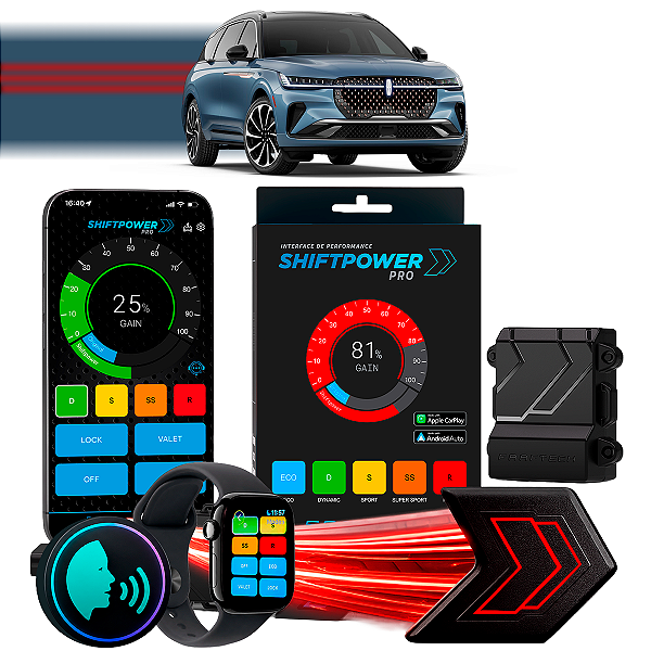 ShiftPower PRO Faaftech Chip Módulo Pedal Acelerador Eletrônico Controle Voz CarPlay Android Auto Lincoln Nautilus 19/21