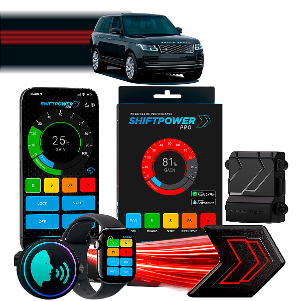 ShiftPower PRO Faaftech Chip Módulo Pedal Acelerador Controle Voz CarPlay AndroidAuto Land Rover Range Rover Vogue 15/23