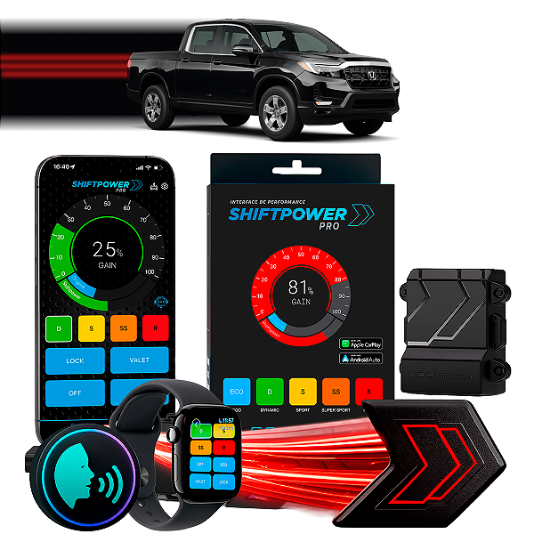 ShiftPower PRO Faaftech Chip Módulo Pedal Acelerador Eletrônico Controle Voz CarPlay Android Auto Honda Ridgeline 17/26