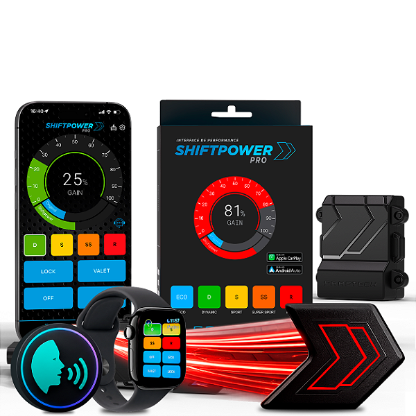 ShiftPower PRO Faaftech Chip Módulo Pedal Acelerador Controle Voz CarPlay Android Auto Ford Linha Pesada C-2623 2014/18