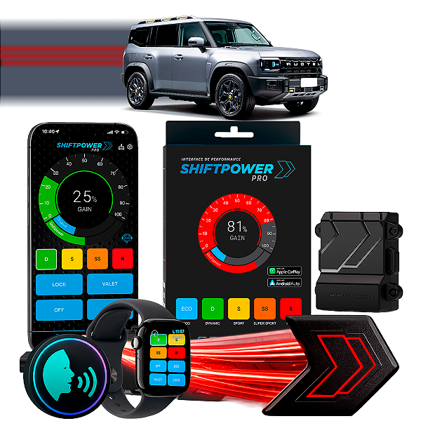 ShiftPower PRO Faaftech Chip Módulo Pedal Acelerador Eletrônico Controle Voz CarPlay Android Auto Jetour T2 2026