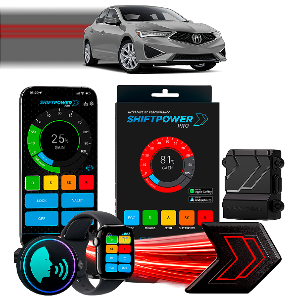 ShiftPower PRO Faaftech Chip Módulo Pedal Acelerador Eletrônico Controle Voz CarPlay Android Auto Acura ILX 2019/2022