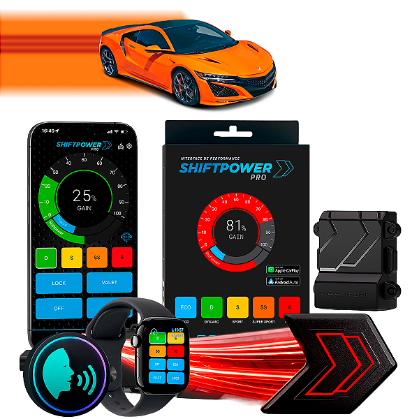 ShiftPower PRO Faaftech Chip Módulo Pedal Acelerador Eletrônico Controle Voz CarPlay Android Auto Acura NSX 2017/2022