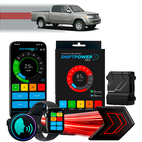 ShiftPower PRO Faaftech Chip Módulo Pedal Acelerador Eletrônico Controle Voz CarPlay Android Auto Toyota Tundra 2003/06