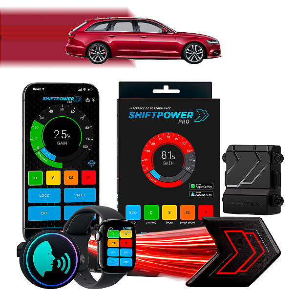 ShiftPower PRO Faaftech Chip Módulo Pedal Acelerador Eletrônico Controle Voz CarPlay Android Auto Audi A6 1994/2007