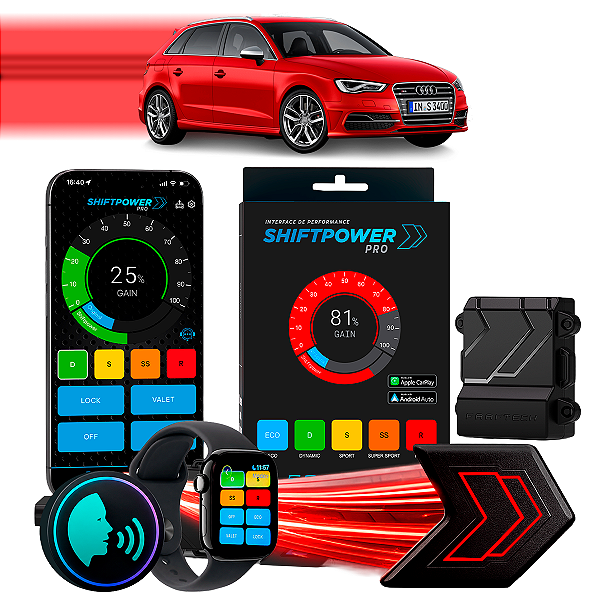 ShiftPower PRO Faaftech Chip Módulo Pedal Acelerador Eletrônico Controle Voz CarPlay Android Auto Audi S3 1996/2003