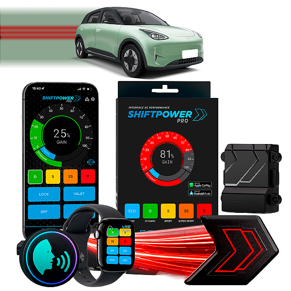 ShiftPower PRO Faaftech Chip Módulo Pedal Acelerador Eletrônico Controle Voz CarPlay Android Auto Geely EX2 2026