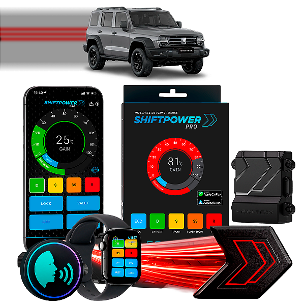 ShiftPower PRO Faaftech Chip Módulo Pedal Acelerador Eletrônico Controle Voz CarPlay Android Auto GWM Tank 300 2025/27