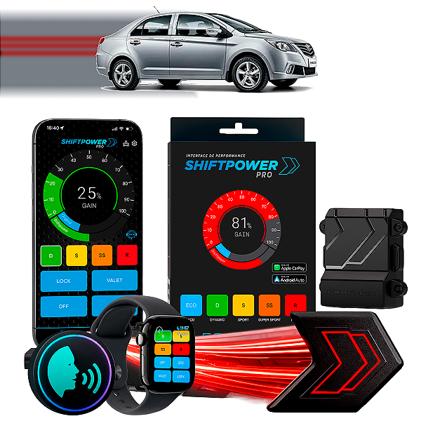 ShiftPower PRO Faaftech Chip Módulo Pedal Acelerador Eletrônico Controle Voz CarPlay Android Auto Lifan 530 2017/2018