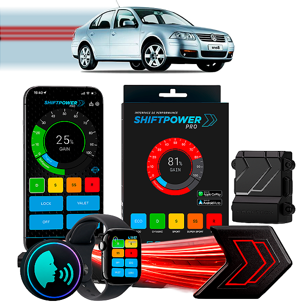 ShiftPower PRO Faaftech Chip Módulo Pedal Acelerador Eletrônico Controle Voz CarPlay Android Auto Volkswagen Bora 08/11