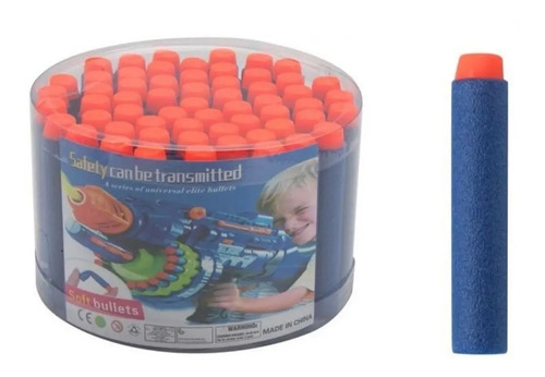 Kit 60 Dardos Para Pistola Infantil Lança Dardos 1,2cm Azul E Laranja Reposição Importway
