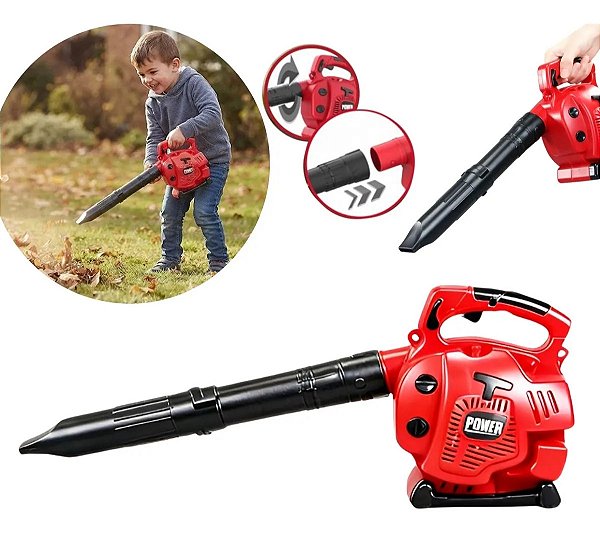 Soprador De Folhas Infantil Elétrico Com Som Brinquedo De Jardinagem Faz De Conta Para Crianças 3 Anos