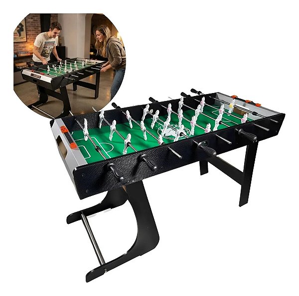Mesa Pebolim Mdf 96cm Adulto Infantil Totó Futebol De Mesa Jogo Para Família Casa Sala De Jogos