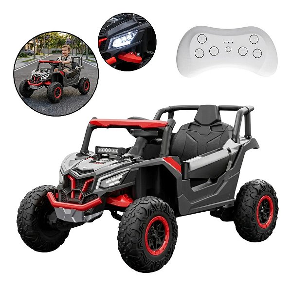 Mini Quadriciclo Elétrico Infantil 12v Vermelho Com Luz E Música Bateria Recarregável Suporta Até 35kg