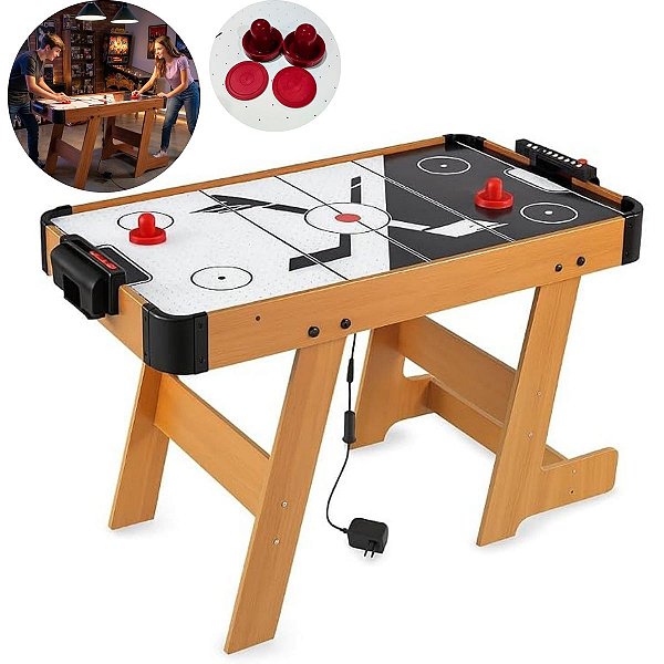 Mesa Air Game Air Hockey Completa Com Marcador Bivolt 103cm Jogo De Mesa Infantil Para Crianças 6 Anos