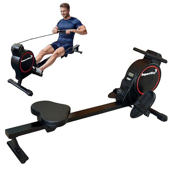 Simulador De Remo Seco 8 Níveis Resistência Monitor Digital Calorias Rpm Academia Residencial Treino Em Casa