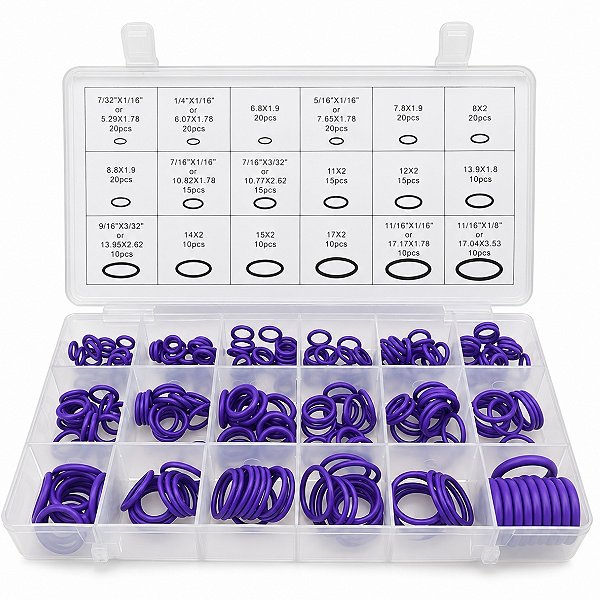 Kit Anéis De Vedação O-ring 220 Peças Femax Borracha Para Sistemas Hidráulicos Pneumáticos E Automotivos