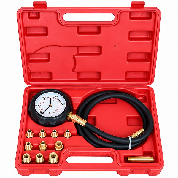 Medidor De Pressão De Óleo Câmbio Automático Tu-11a Femax 140 Psi 10 Bar Com Adaptadores E Maleta