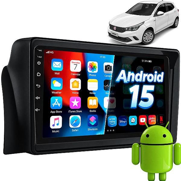Kit Multimídia Android 15 Nimus Tela 9 Polegadas Carplay Android Auto Sem Fio Argo 2018 até 2026 + Moldura Completa