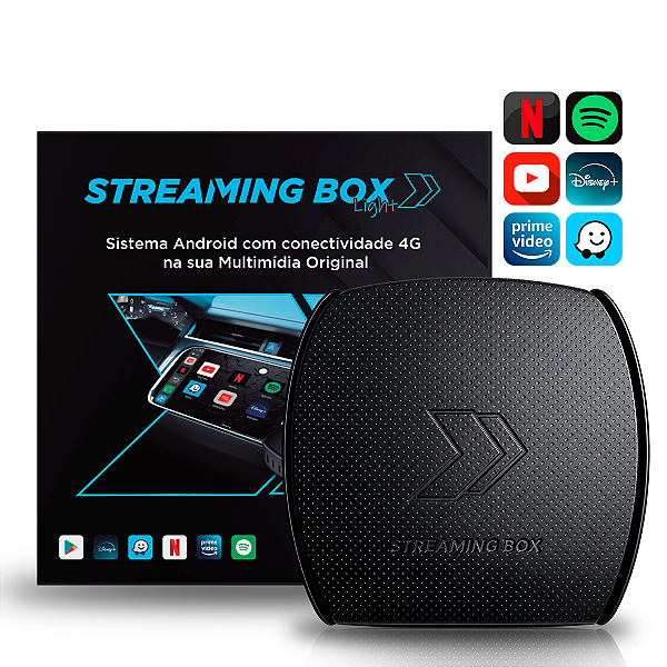 Streaming Box Light Para Multimídia Quad-core Faaftech 4GB RAM 64GB + 128GB Sd CarPlay Android Auto Sem fio Wi-Fi 4G