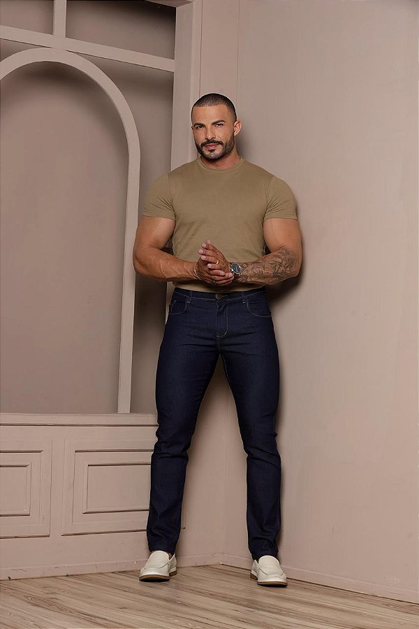 CALÇA MASCULINA - AZUL AMACIADO