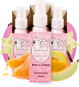 Kit 3 Unidades Cheirinho PET FÊMEA 120ml - Perfume Alto Padrão para Cães e Gatos