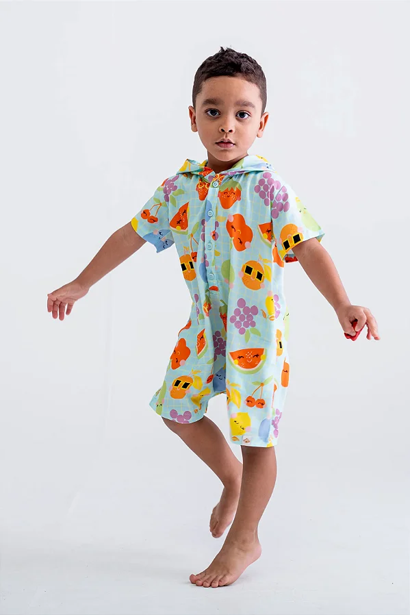 Macaquinho Ciranda com Capuz Frutas