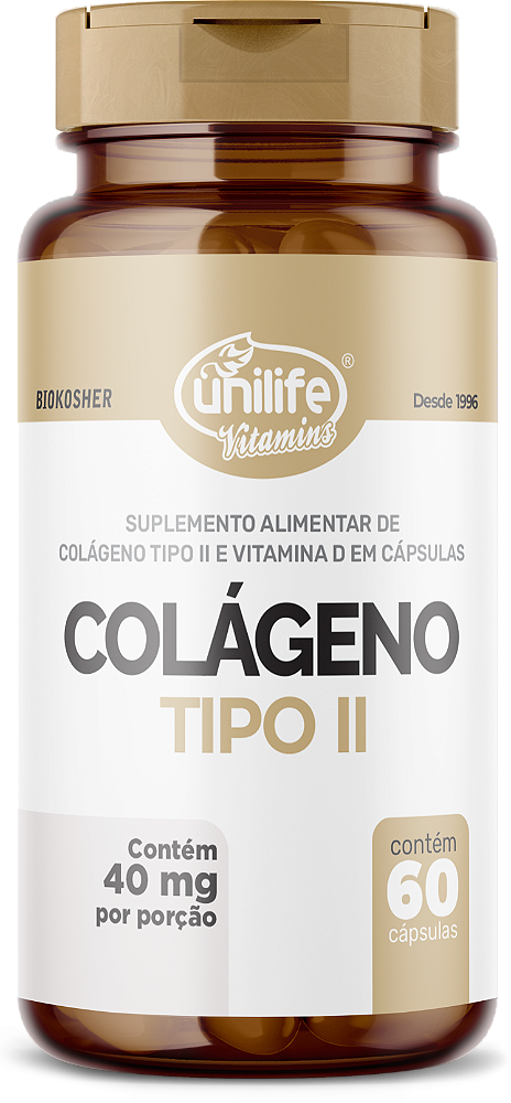 Colágeno Tipo II com Vitamina D3 em cápsulas 400mg